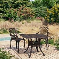 Berkfield Home 3 Piece Bistro Set Cast Aluminium Bronze in Brown