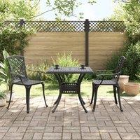Berkfield Home 3 Piece Bistro Set Black Cast Aluminium