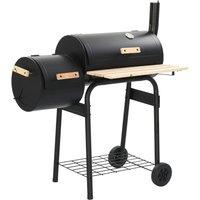Berkfield Home Classic Charcoal BBQ Offset Smoker in Black