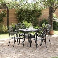 Berkfield Home 5 Piece Garden Dining Set - Black Cast Aluminium