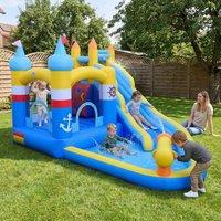 CASART Kids Water Park w/Splash Pool Inflatable Bounce House W/Slide