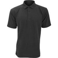 Ultimate Clothing Collection Men's UCC 50 50 Plain Pique Short Sleeve Polo Shirt in Black | Size: 2XL
