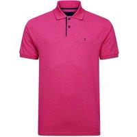 Peter Gribby Men's Mens Short Sleeve Solid Colour Pique Polo in Magenta | Size: Large