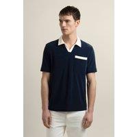Larsson & Co Men's Jesper - Terry Resort Collar Polo Shirt in Navy | Size: Medium
