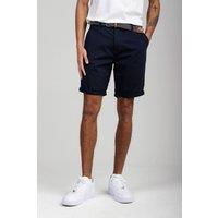 Kensington Eastside Men's Cotton Belted Chino Shorts in Navy | Size: Large