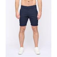 Duck&Cover Moreshore Men's Lightweight Stretch Canvas Chino Shorts with Secure Penny Pocket in Navy | Size: 30