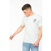 Crosshatch Men's Morville Crew Neck Cotton T-Shirt with Puff Print Back Graphic in Light Blue | Size: Large