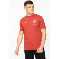 Crosshatch Men's Morville Crew Neck Cotton T-Shirt with Puff Print Back Graphic in Red | Size: Large