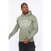 Crosshatch Men's Hallfell Overhead Hoodie with Bold Chest Branding in Olive | Size: Large