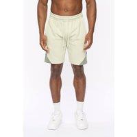 Crosshatch Men's Castlebay Sporty Jog Shorts with Contrast Panels in Olive | Size: XL