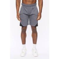 Crosshatch Men's Castlebay Sporty Jog Shorts with Contrast Panels in Pale Grey | Size: Large