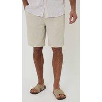 Threadbare Men's Linen Blend Chino Shorts in Light Stone | Size: 38R