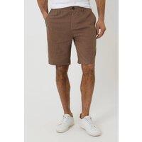 Threadbare Men's Linen Blend Chino Shorts in Brown | Size: 38R
