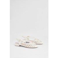 Oasis Women's Lulu Plaited Open Toe Low Heel Sandals in White | Size: 6