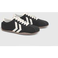 Oasis Women's Riley Faux Suede Contrast Lace Up Trainers in Natural Black | Size: 4