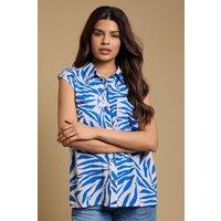 Dorothy Perkins Women's Petite Pocket Detail Button Up Utility Blouse in Animal | Size: 10