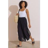 Klass. Women's Wide Leg Wrap Over Trousers in Black | Size: 18
