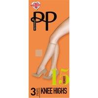 Pretty Polly Women's Everyday 15 Denier Knee Highs 3 Pair Pack - Natural