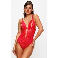 Ann Summers Women's Diamond Heart Crotchless Body in Red | Size: 2XL
