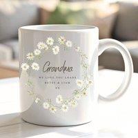 Aye Do Gifts Women's Personalised Daisy Flower Mug | Grandma, Nana in White