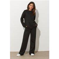 Long Tall Sally Women's Tall Wide Leg Joggers in Black | Size: 18
