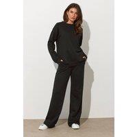 Long Tall Sally Women's Tall Wide Leg Joggers in Black | Size: 8