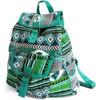 KDMD Women's Teal Jacquard Backpack - Ethnic Travel & Casual Bag for Women