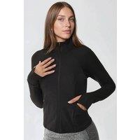 Hiccup Women's Fitted Knitted Turtleneck Active Top in Black | Size: Large