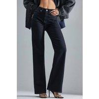 Hiccup Women's SQUALO High Waist Straight Leg Denim Jeans in Mid Navy | Size: 2XS