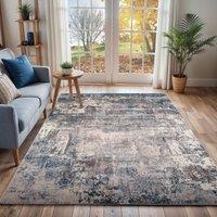 Livabliss Ankara Abstract Modern Marble Living Dining Bedroom Rug in Blue | Size: 200 cm x 200 cm