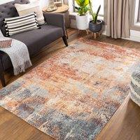 Livabliss Huntington Beach-Modern Orange Blue Ivory In- & Outdoor Rug in Burnt Orange | Size: 200 cm x 275 cm