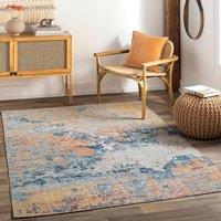 Livabliss Huntington Beach-Modern Blue Yellow Orange In- & Outdoor Rug in Burnt Orange | Size: 160 cm x 215 cm