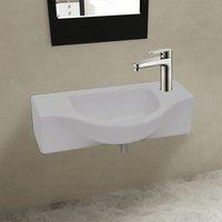 Berkfield Home Ceramic Bathroom Sink Basin with Faucet Hole White