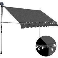 Berkfield Home Manual Retractable Awning with LED 250 cm Anthracite in Black