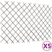 Berkfield Home Willow Trellis Fences 5 pcs 180x120 cm in Brown
