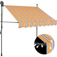 Berkfield Home Manual Retractable Awning with LED 100 cm Yellow & Blue