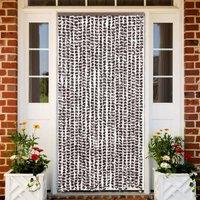 Berkfield Home Fly Curtain Brown & White 90x200 cm Chenille