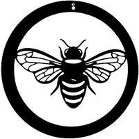 Poppyforge Bee in a Circle Large Garden Wall Art - Powder Coated Black