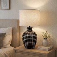 Pagazzi Donna Wood Effect Table Lamp in Black