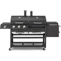 Tower Ignite Multi XL Grill BBQ, 4-in-1 Gas Charcoal, Side Burner T978507 in Black