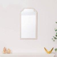 Melody Maison White Washed Distressed Wooden Frame Wall Mirror - 40cm X 75cm | Size: 40 cm X 75 cm