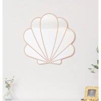 Melody Maison Large Pink Shell Shaped Wall Mounted Mirror - 60cm X 60cm | Size: 60 cm X 60 cm
