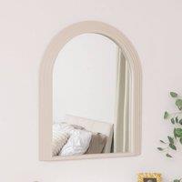 Melody Maison Large Beige Arched Wall Mirror - 90cm X 75cm | Size: 90 cm X 75 cm