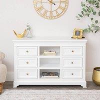Melody Maison Large White Wooden Sideboard Cabinet - Daventry White Range