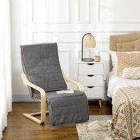 HOMCOM Lounge Chair Recliner Adjustable Footrest Home in Dark Grey
