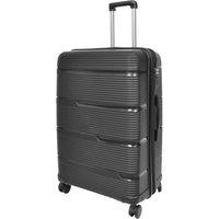 House of Leather Travel Four Wheel Suitcase Hard Shell Luggage Pathfinder in Black | Size: Large