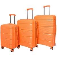 House of Leather Travel Four Wheel Suitcase Hard Shell Luggage Pathfinder in Orange | Size: Large