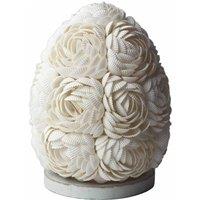 KDMD Boho Sea Shell Lamp - Rose Oval, 15cm - Coastal Nightlight in White