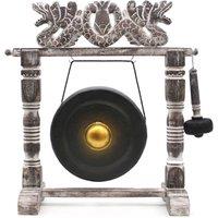 KDMD Healing Bali Gong with Stand-25cm Black, Handmade, Musical & Decorative in Black