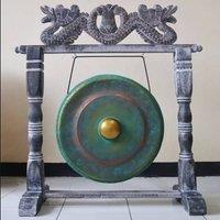 KDMD Small Bali Gong with Stand - 25cm Greenwash, Handmade, Healing Sound in Green
